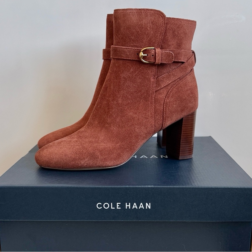 Cole Haan Ankle Boots Glendale Ankle Boot Brown Suede - Sz 8.5